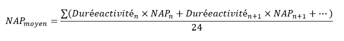 equation nap moyen
