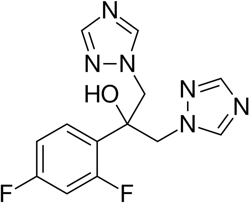 représentation 2D d'une molécule de fluconazole