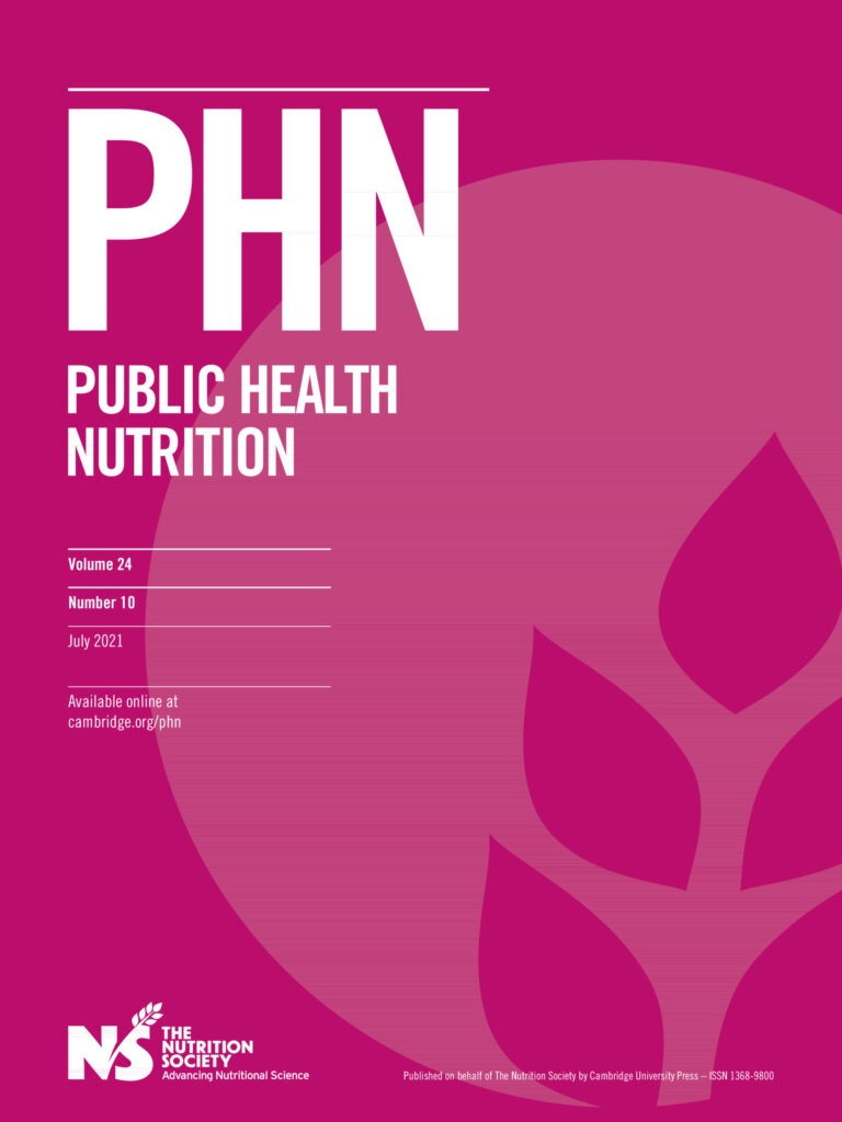 couverture du journal Public Health Nutrition